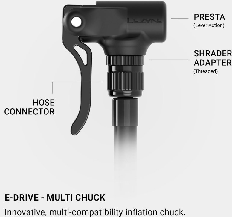 LEZYNE E DRIVE ELECTRIC PUMP SATIN BLACK - Thumbnail Image 15